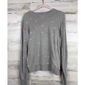 POL womens small gray lightweight long sleeve pullover sweater new cotton paint